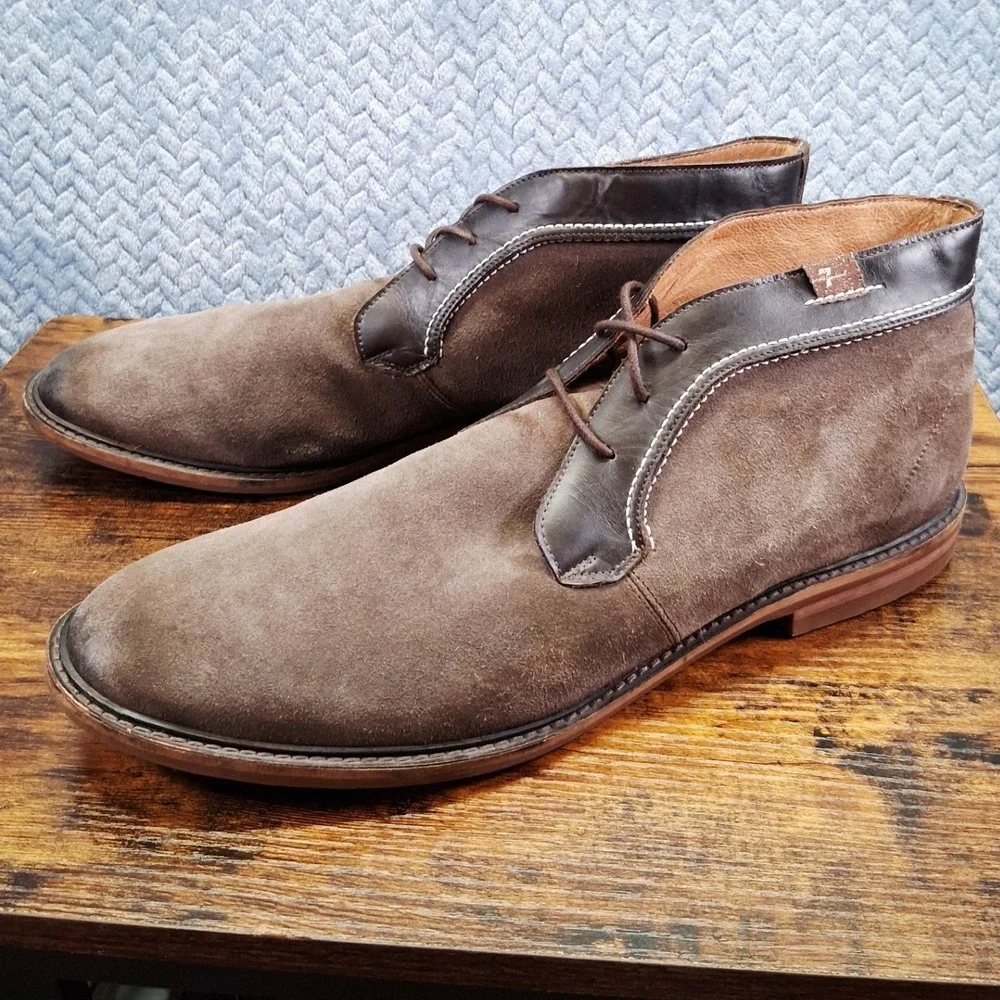 7 For All Mankind Mens Brown Suede Leather Chukka Boots SJ400111 Size 13 US